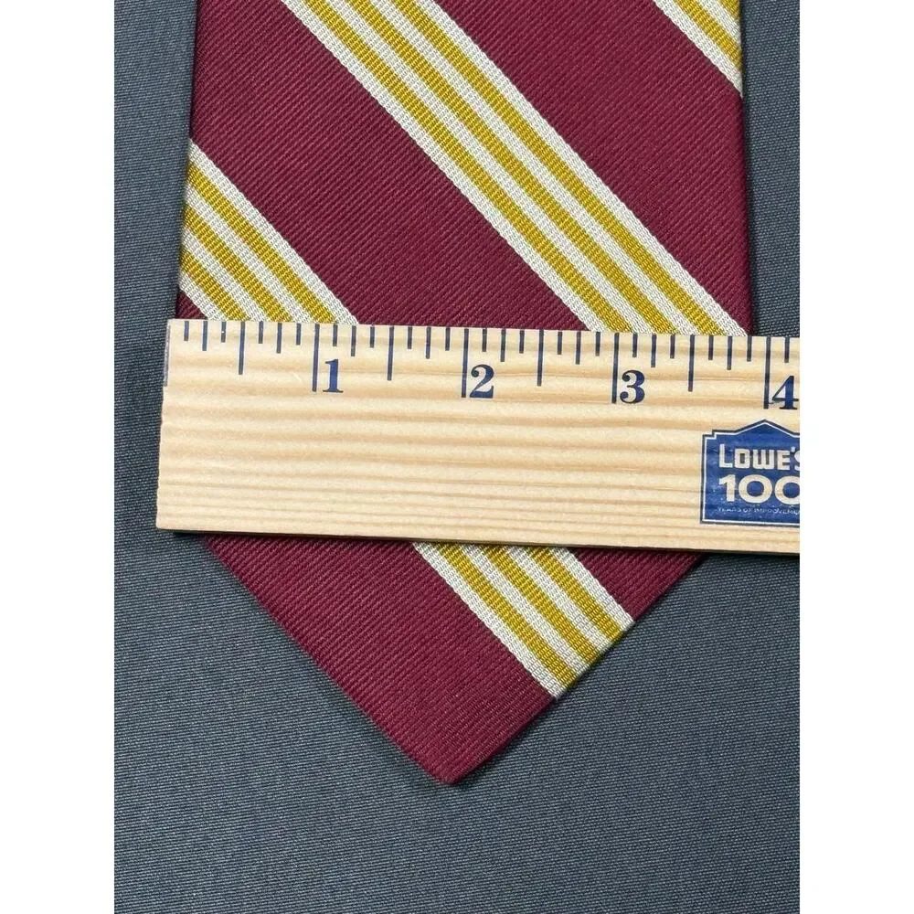 J.Z. Richards Men’s Silk Tie Gray Navy Gold Geometric Handmade USA 58”